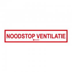 Gravurplatte 'Noodstop ventilatie' 15x3cm