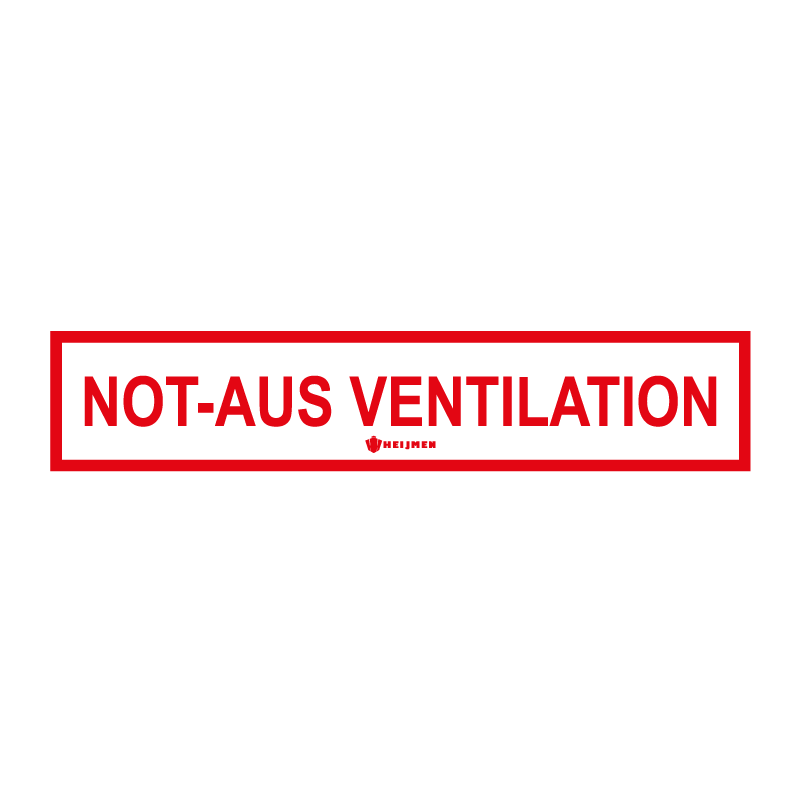 Gravurplatte 'Not-aus ventilation' 15x3cm