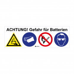 Aufkleber Heijmen 'Gefahr für Batterien' 45x15cm