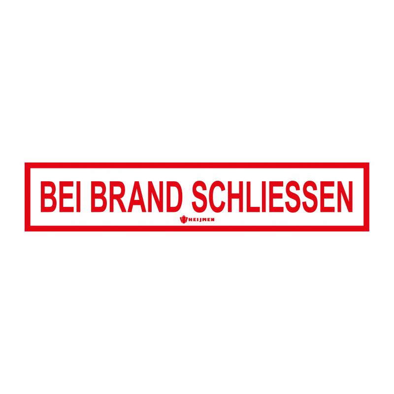 Aufkleber Heijmen 'Bei brand schliessen' 15x3cm