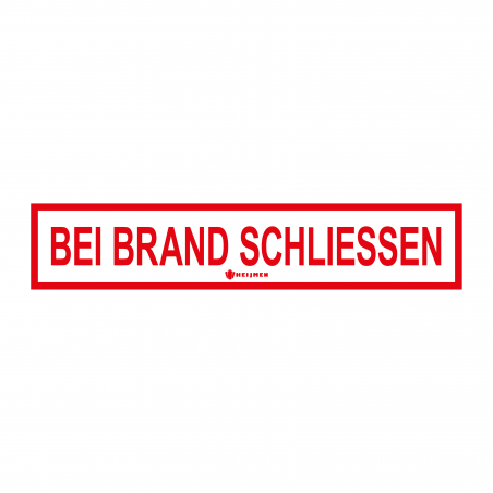 Aufkleber Heijmen 'Bei brand schliessen' 15x3cm