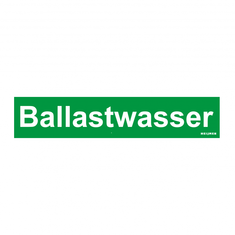 Aufkleber Heijmen 'Ballastwasser DE' 10x2cm